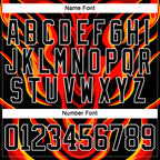 Custom Royal Black Red Orange-White 3D Pattern Cyber Mecha E-sport Hockey Jersey