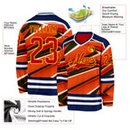 Custom Red Navy Yellow-White 3D Pattern Cyber Mecha E-sport Hockey Jersey