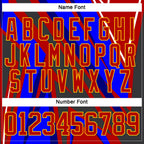 Custom Blue Red Navy Yellow-White 3D Pattern Cyber Mecha E-sport Hockey Jersey