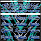 Custom Black Royal Green Gray-White 3D Pattern Cyber Mecha E-sport Hockey Jersey