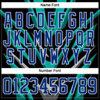 Custom Black Royal Green Gray-White 3D Pattern Cyber Mecha E-sport Hockey Jersey