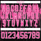 Custom Black Pink Steel Gray-White 3D Pattern Dripping Splatter Hockey Lace Neck Jersey