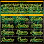 Custom Black Kelly Green Gold Steel Gray-White 3D Pattern Dripping Splatter Hockey Lace Neck Jersey