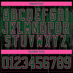 Custom Black Green Pink Steel Gray-White 3D Pattern Dripping Splatter Hockey Lace Neck Jersey