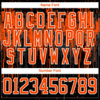 Custom Black Orange Steel Gray-White 3D Pattern Dripping Splatter Hockey Lace Neck Jersey