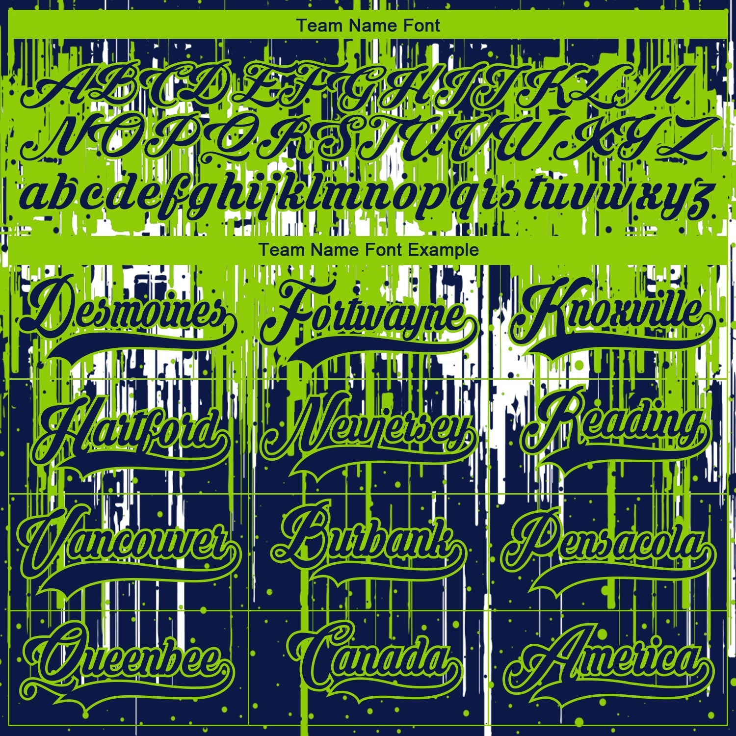 Custom Navy Neon Green-White 3D Pattern Dripping Splatter Hockey Lace Neck Jersey