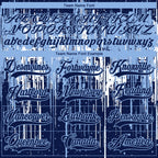 Custom Navy Light Blue-White 3D Pattern Dripping Splatter Hockey Lace Neck Jersey