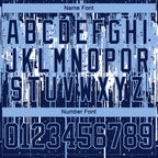 Custom Navy Light Blue-White 3D Pattern Dripping Splatter Hockey Lace Neck Jersey