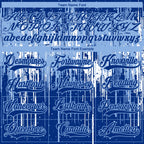 Custom Royal Light Blue-White 3D Pattern Dripping Splatter Hockey Lace Neck Jersey