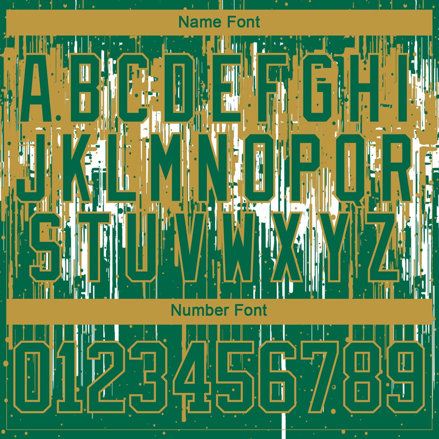 Custom Kelly Green Old Gold-White 3D Pattern Dripping Splatter Hockey Lace Neck Jersey