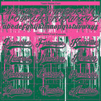 Custom Kelly Green Pink-White 3D Pattern Dripping Splatter Hockey Lace Neck Jersey