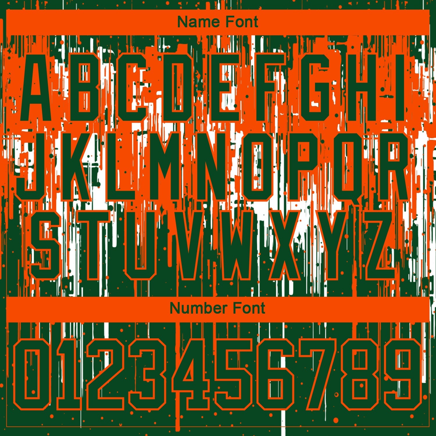 Custom Green Orange-White 3D Pattern Dripping Splatter Hockey Lace Neck Jersey