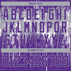 Custom Purple Gray-White 3D Pattern Dripping Splatter Hockey Lace Neck Jersey