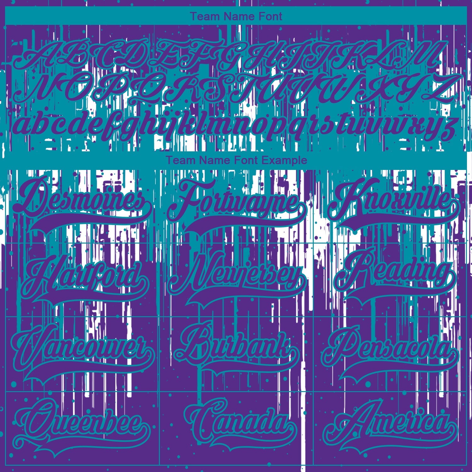 Custom Purple Teal-White 3D Pattern Dripping Splatter Hockey Lace Neck Jersey