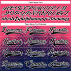 Custom Neon Pink Black Blue-White 3D Pattern Abstract Gradient Halftone Hockey Lace Neck Jersey