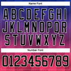 Custom Navy Black Red-White 3D Pattern Abstract Gradient Halftone Hockey Lace Neck Jersey