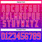 Custom Hot Pink Purple-White 3D Pattern Abstract Gradient Halftone Hockey Lace Neck Jersey