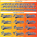 Custom Orange Navy Yellow-White 3D Pattern Abstract Gradient Halftone Hockey Lace Neck Jersey