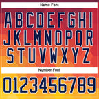 Custom Crimson Navy Yellow-White 3D Pattern Abstract Gradient Halftone Hockey Lace Neck Jersey