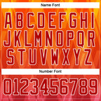 Custom Bay Orange Red Black-White 3D Pattern Abstract Gradient Halftone Hockey Lace Neck Jersey
