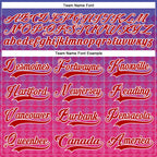 Custom Purple Red Pink-White 3D Pattern Abstract Gradient Halftone Hockey Lace Neck Jersey
