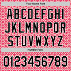 Custom Neon Pink Black-White Valentine's Day Love Heart Authentic Baseball Jersey