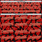 Custom Black Red-Cream Valentine's Day Love Heart Authentic Baseball Jersey