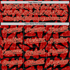 Custom Black Red-Cream Valentine's Day Love Heart Authentic Baseball Jersey