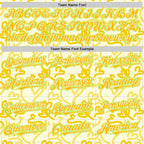 Custom Cream Gold Neon Green-White Valentine's Day Love Heart Authentic Baseball Jersey