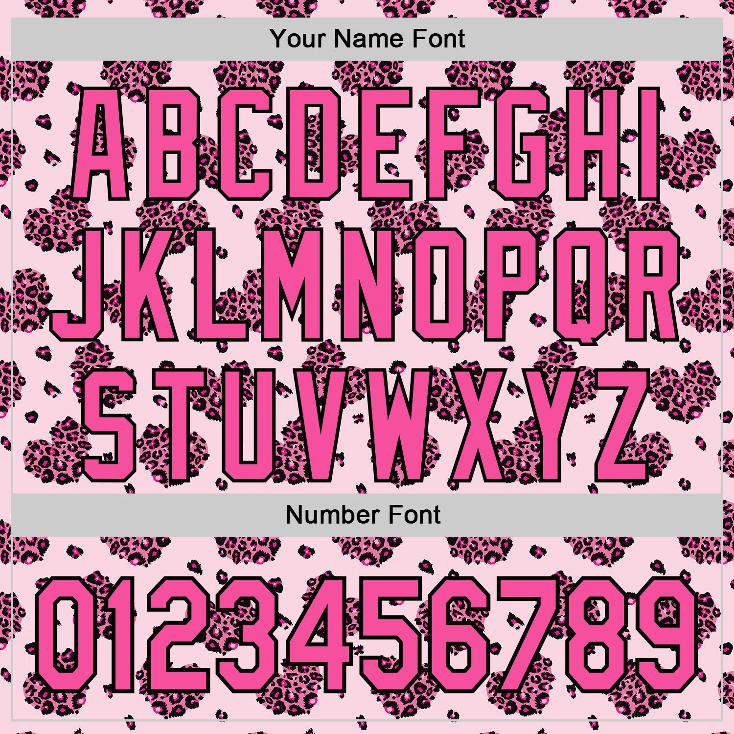 Custom Pink Black Valentine's Day Love Heart Authentic Baseball Jersey