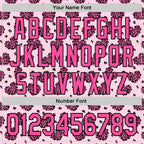 Custom Pink Black Valentine's Day Love Heart Authentic Baseball Jersey
