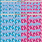 Custom Sky Blue Pink-White Valentine's Day Gradient Love Heart Authentic Baseball Jersey