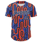Custom Blue Navy Orange-White Valentine's Day Line Authentic Baseball Jersey