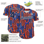 Custom Blue Navy Orange-White Valentine's Day Line Authentic Baseball Jersey