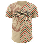 Custom City Cream Black Valentine's Day Heart Authentic Baseball Jersey