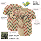 Custom City Cream Black Valentine's Day Heart Authentic Baseball Jersey