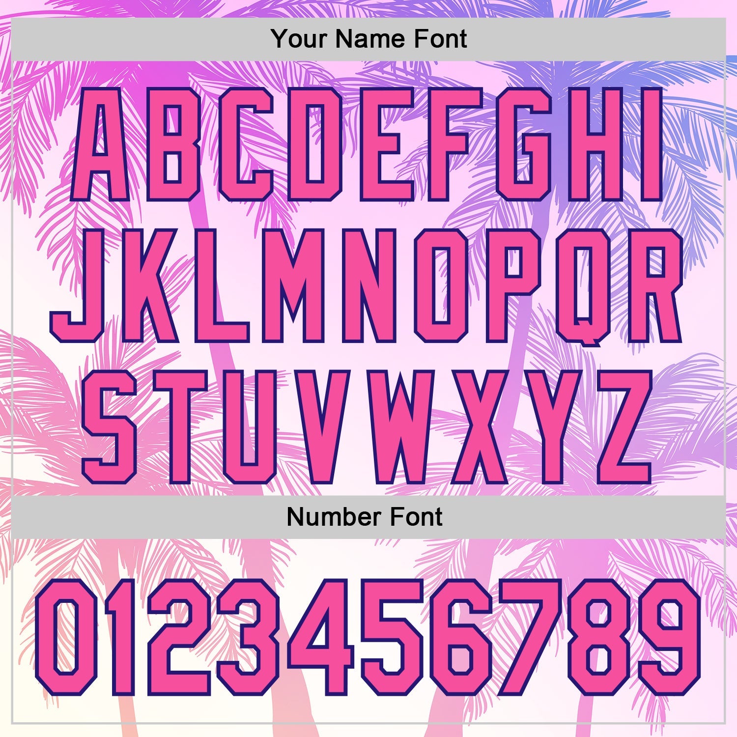 Custom Pink Dark Purple-White Valentine's Day Gradient Coconut Trees Authentic Baseball Jersey