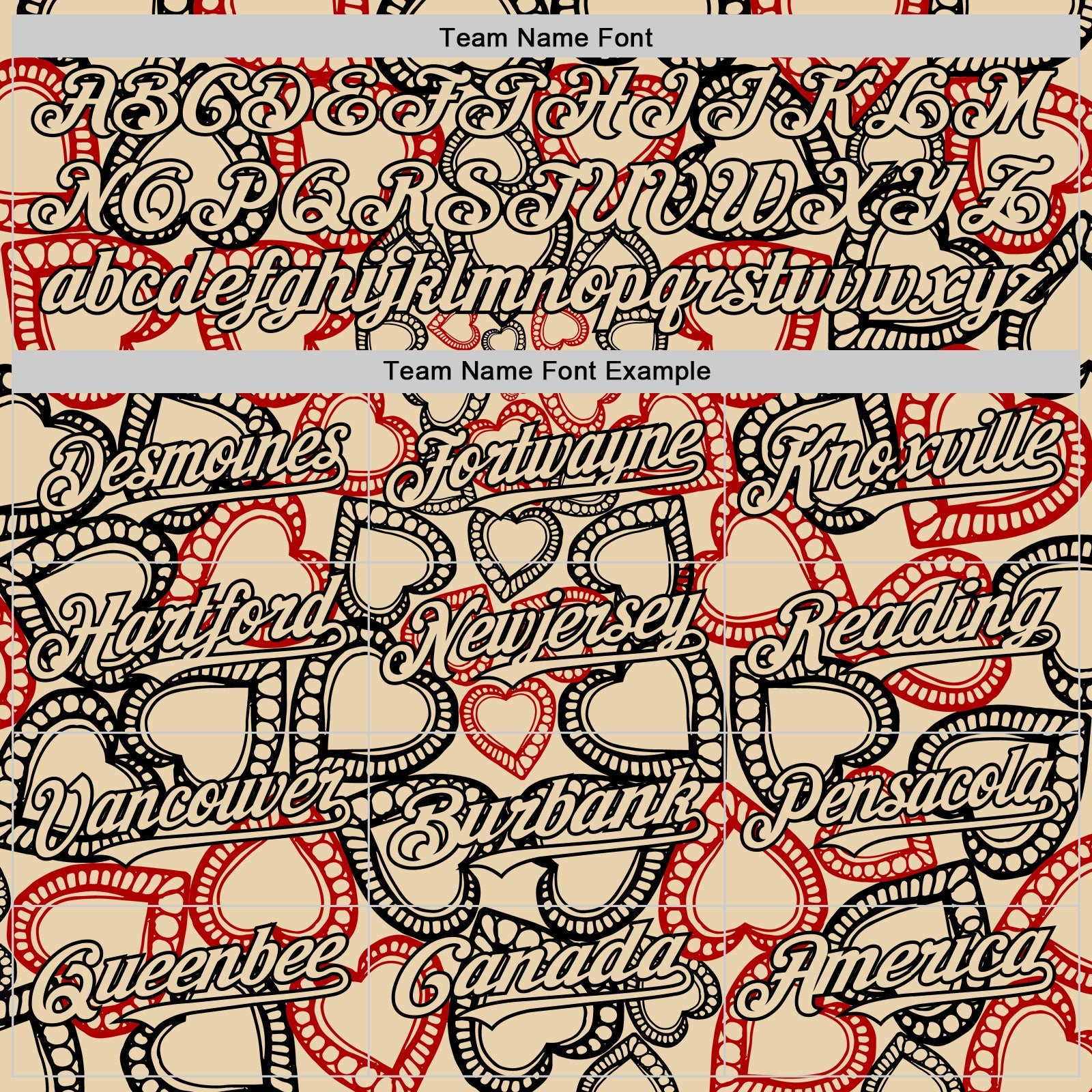 Custom City Cream Black Valentine's Day Love Heart Authentic Baseball Jersey