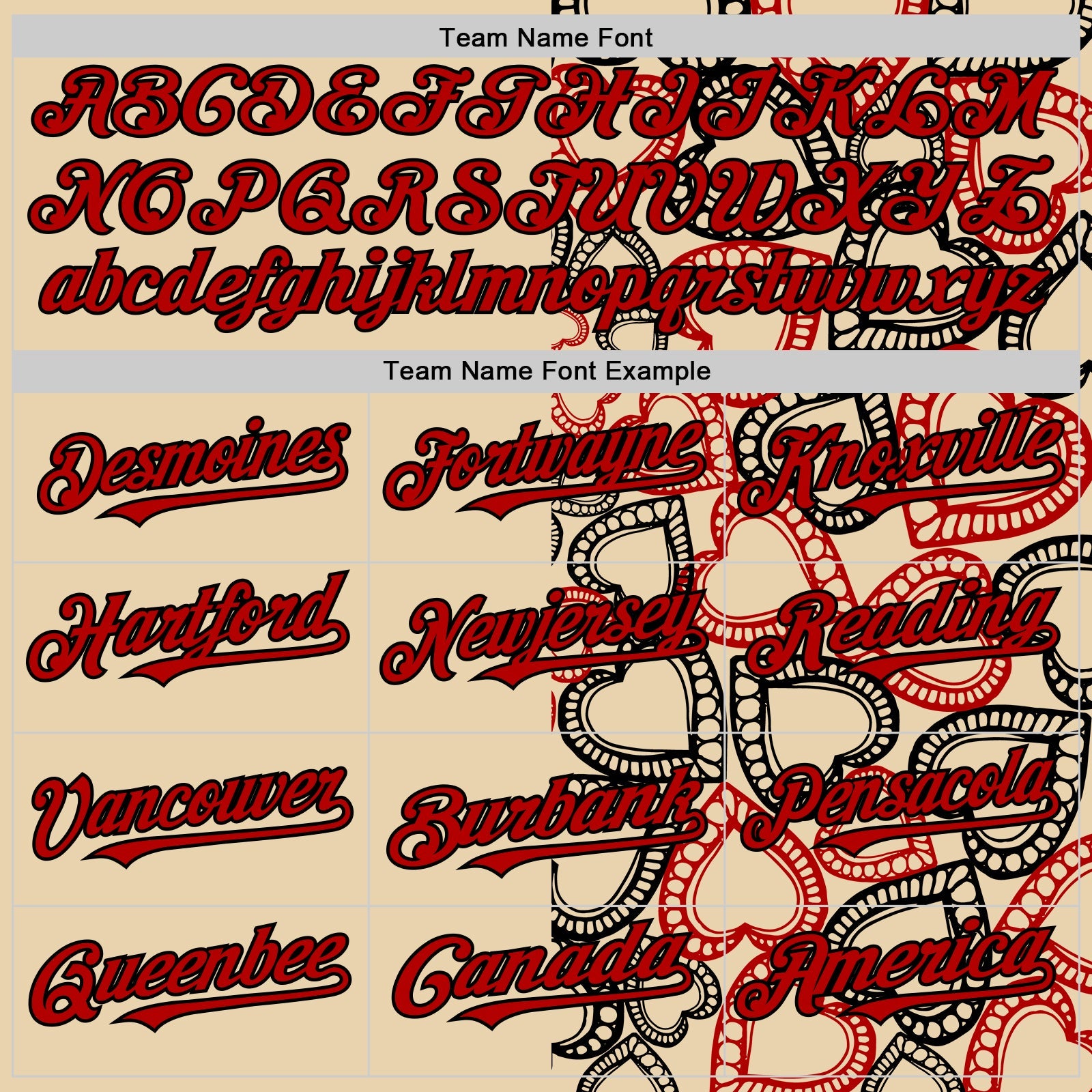 Custom City Cream Red-Black Valentine's Day Love Heart Authentic Baseball Jersey