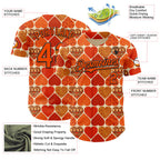 Custom Orange Cream-Black Valentine's Day Love Heart Authentic Baseball Jersey