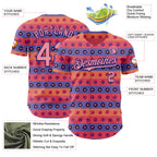 Custom Orange Medium Pink-Dark Purple Valentine's Day Love Heart Authentic Baseball Jersey