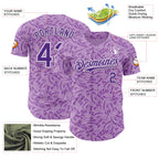 Custom Light Purple Purple-White Valentine's Day Love Authentic Baseball Jersey
