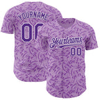 Custom Light Purple Purple-White Valentine's Day Love Authentic Baseball Jersey