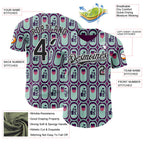Custom Purple Black Green-White Valentine's Day Love Heart Authentic Baseball Jersey