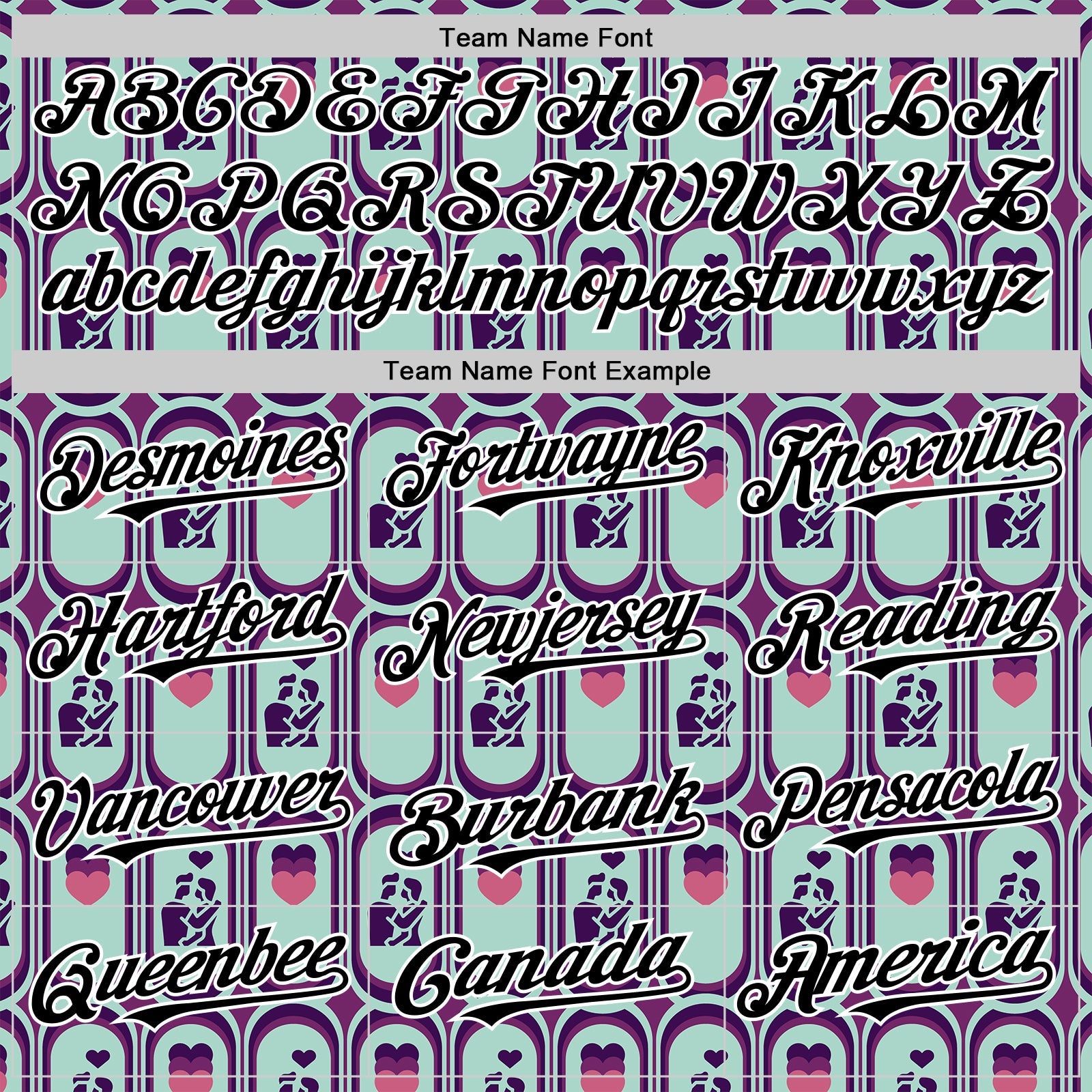 Custom Purple Black Green-White Valentine's Day Love Heart Authentic Baseball Jersey