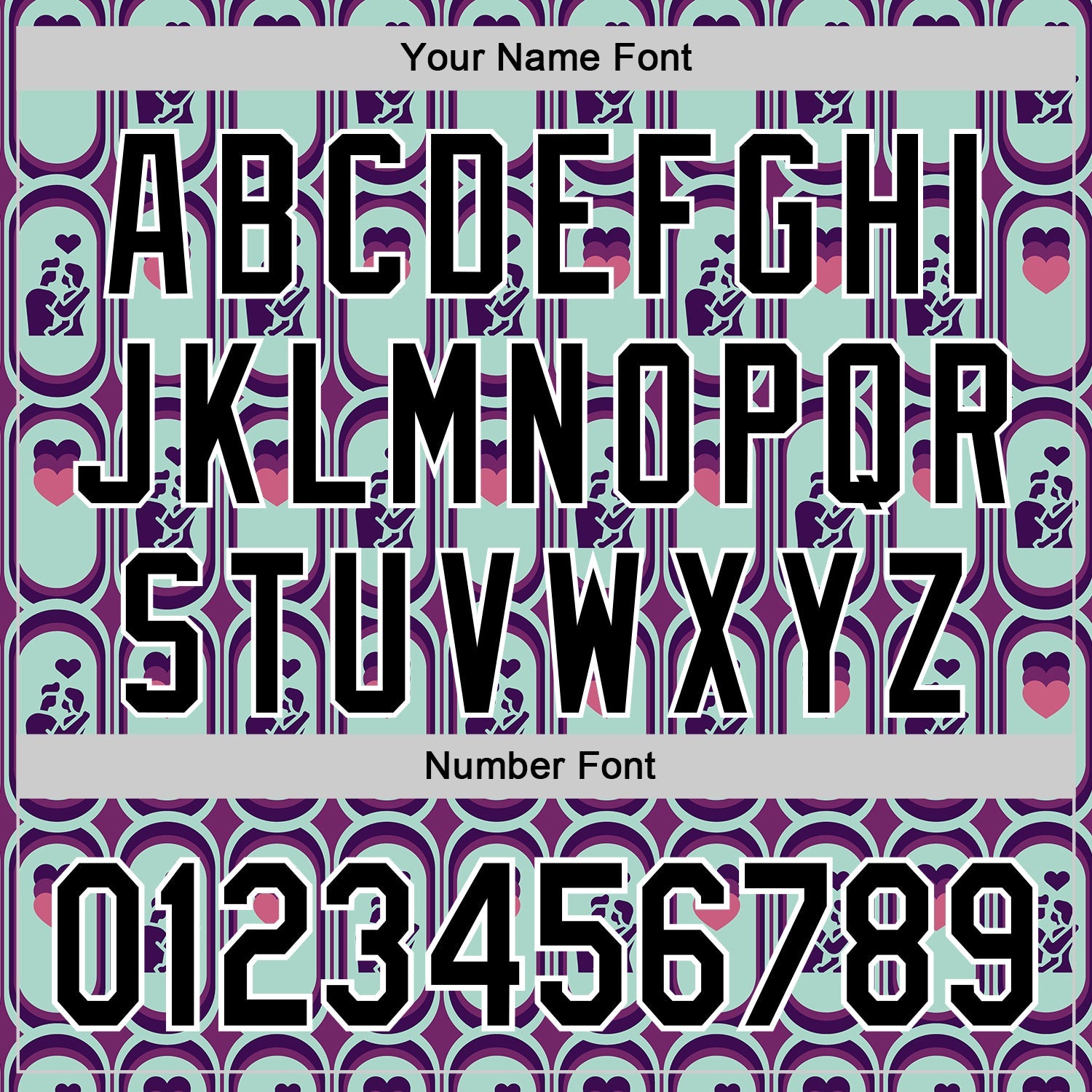 Custom Purple Black Green-White Valentine's Day Love Heart Authentic Baseball Jersey