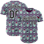 Custom Purple Black Green-White Valentine's Day Love Heart Authentic Baseball Jersey