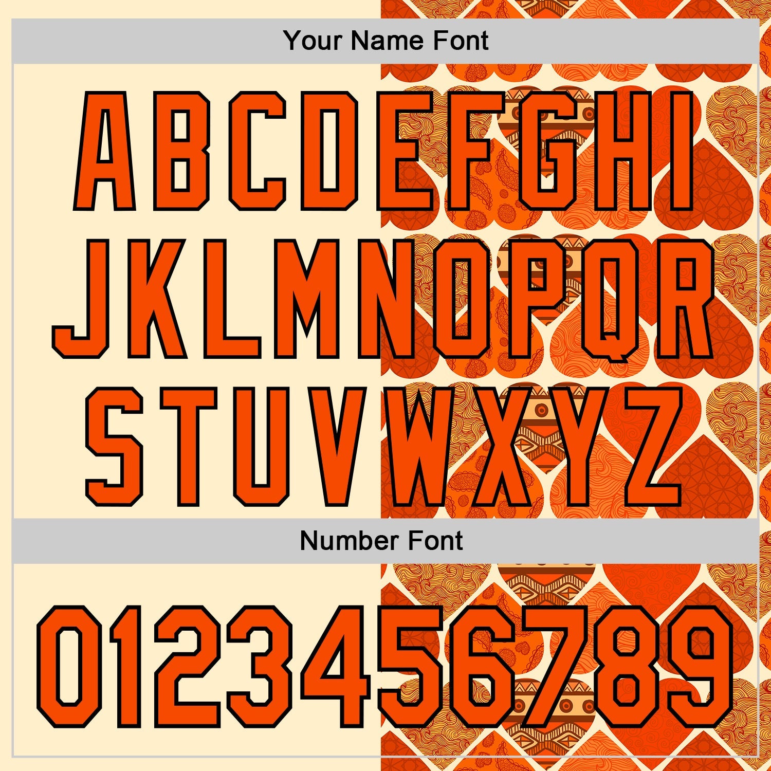 Custom Orange Cream-Black Valentine's Day Love Heart Authentic Baseball Jersey