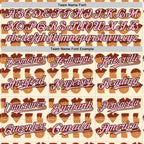Custom Cream Light Pink-Brown Valentine's Day Love Heart Authentic Baseball Jersey