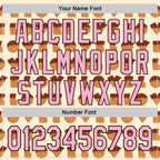 Custom Cream Light Pink-Brown Valentine's Day Love Heart Authentic Baseball Jersey